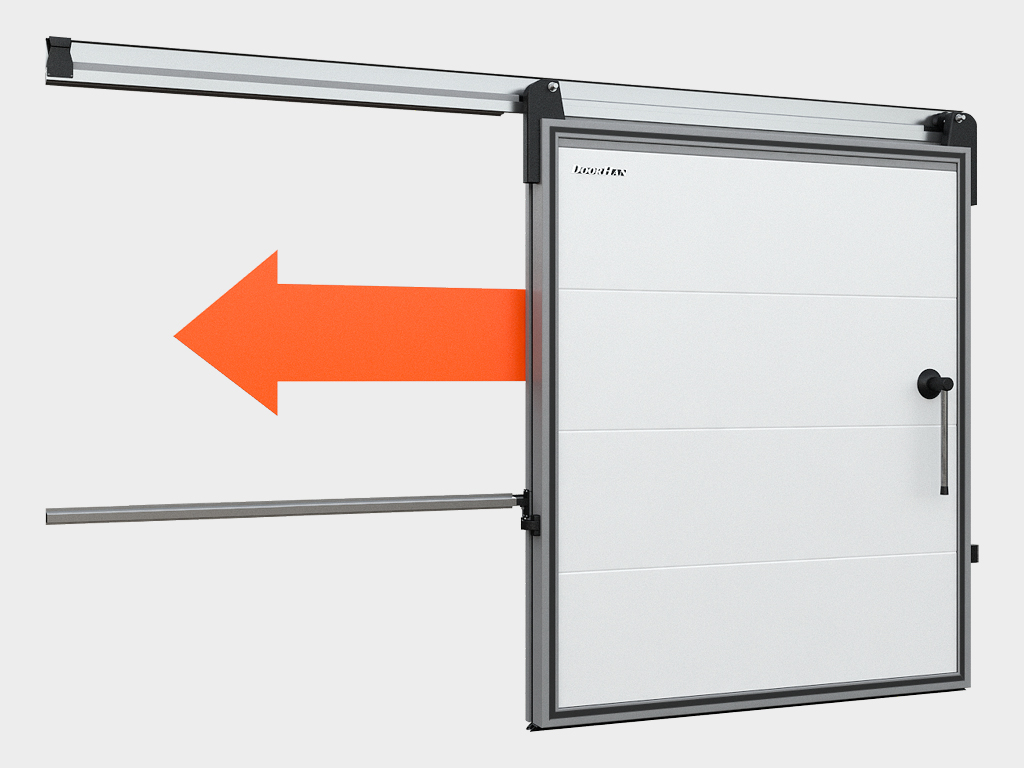 Nakaladnoy montaj tashqaridan joylashgan xonada, to‘lagining chap tomonga siljishi bilan.